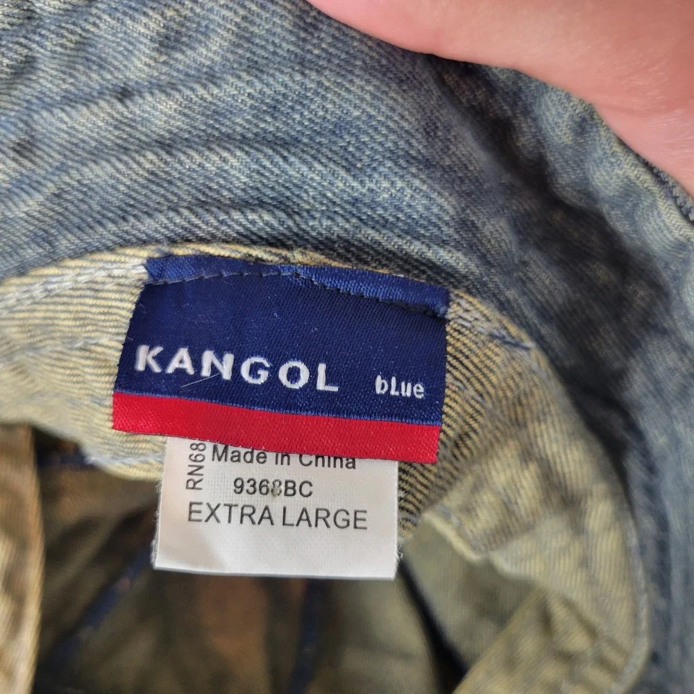 Kangol 100% Cotton Denim Jean Bucket Hat Blue Vintage Size Extra Large